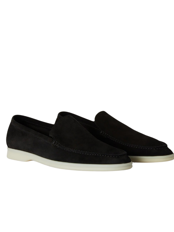 Loro Piana Summer Walk Loafers – Black | Luxury Italian Suede Shoes