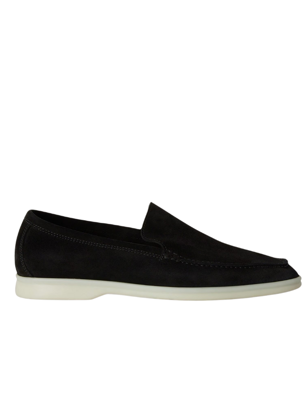 Loro Piana Summer Walk Loafers – Black | Luxury Italian Suede Shoes