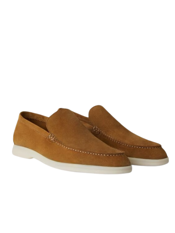 Loro Piana Summer Walk Loafers – Tan Brown | Luxury Italian Suede Shoes