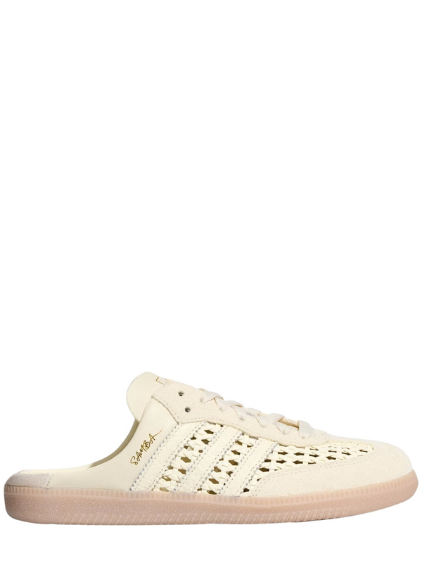 adidas Samba OG Mule Woven Cream White Gold Metallic KH7719 side view