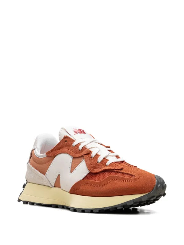 New Balance 327 Burnt Orange White angled view
