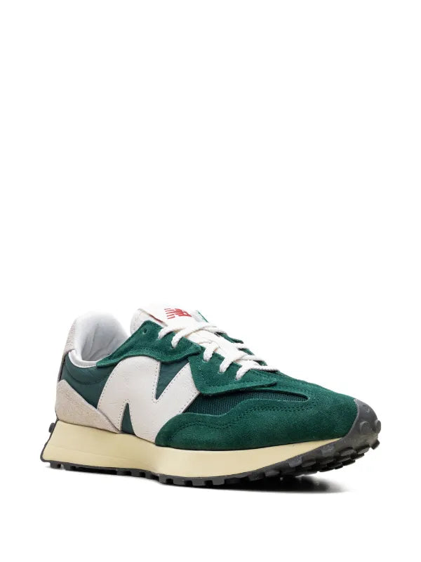 New Balance 327 Varsity Green Team Forest Green angled view