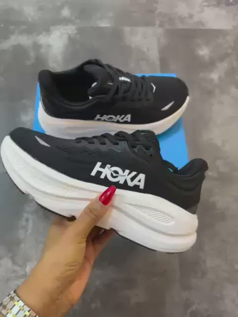 HOKA Bondi 9 "Black/White" sneakers