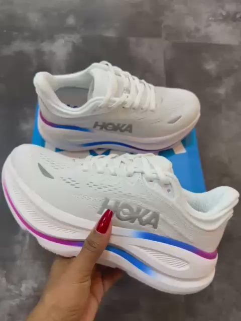 Hoka One One Bondi 9 Cosmic Grey White Mesh