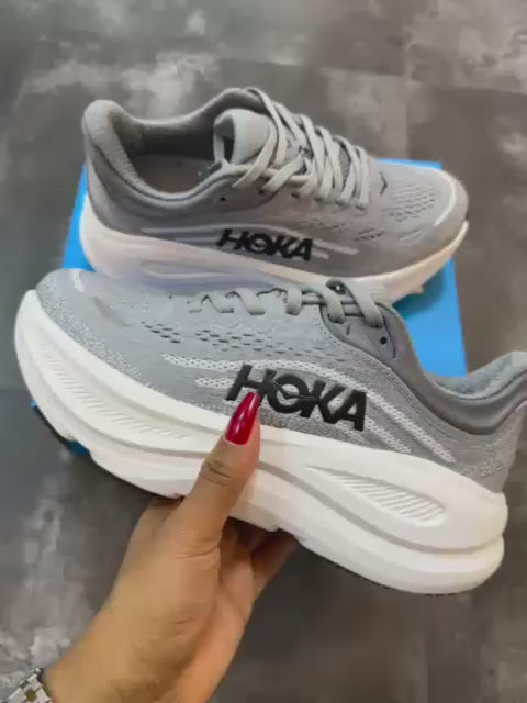 HOKA Bondi 9 "Galactic Grey/Stellar Grey" sneakers